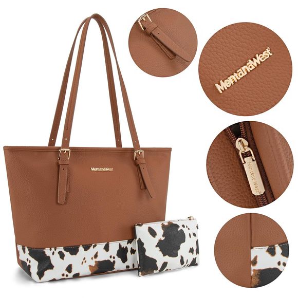 Cow Print Tote Bags Large Leather Purses And Handbags >:) - Picture 7 of 8